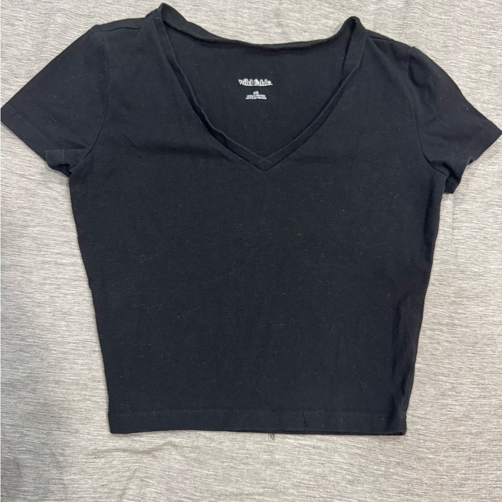 Wild Fable Black V-Neck Women's Top